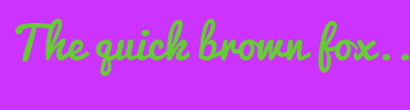 Image with Font Color 66CC33 and Background Color CC33FF